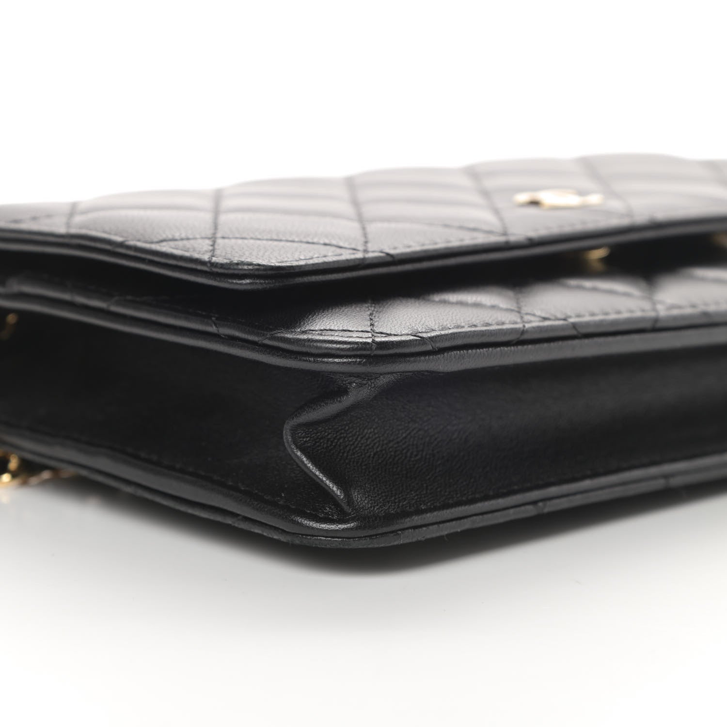Chanel Lambskin Quilted Wallet On Chain WOC Black 10 of 14