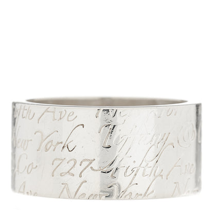 Tiffany Sterling Silver 10mm Notes Wide Ring 54 7 3 of 4