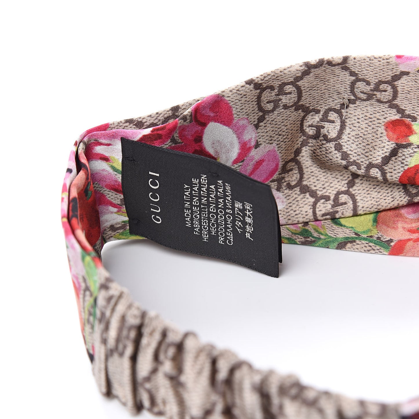 Silk Monogram Blooms Print Headband Antique Rose