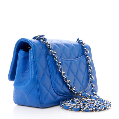 Chanel Lambskin Quilted Mini Rectangular Flap Blue 3 of 11