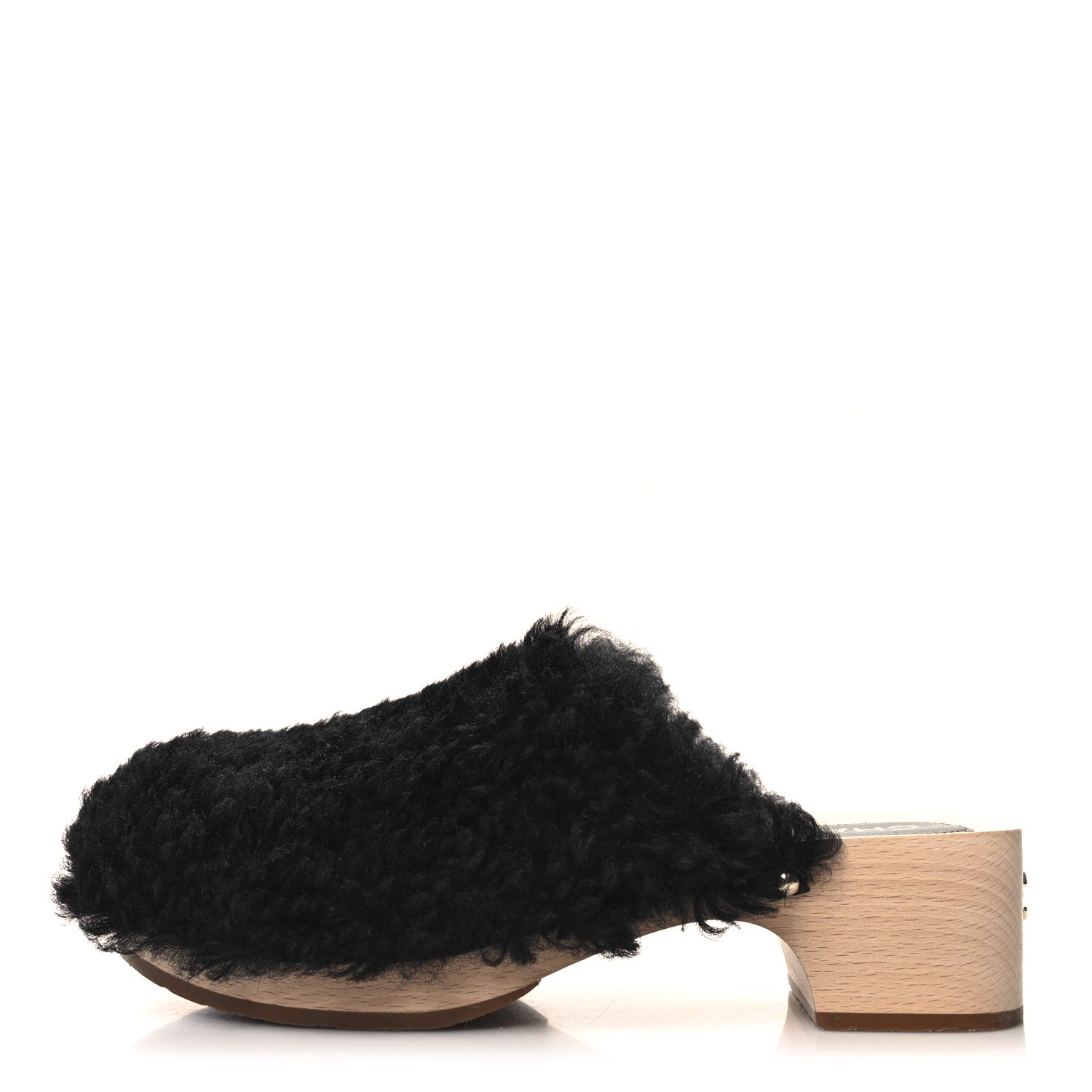 Chanel Shearling Lambskin Clogs 41 Black 1 of 9