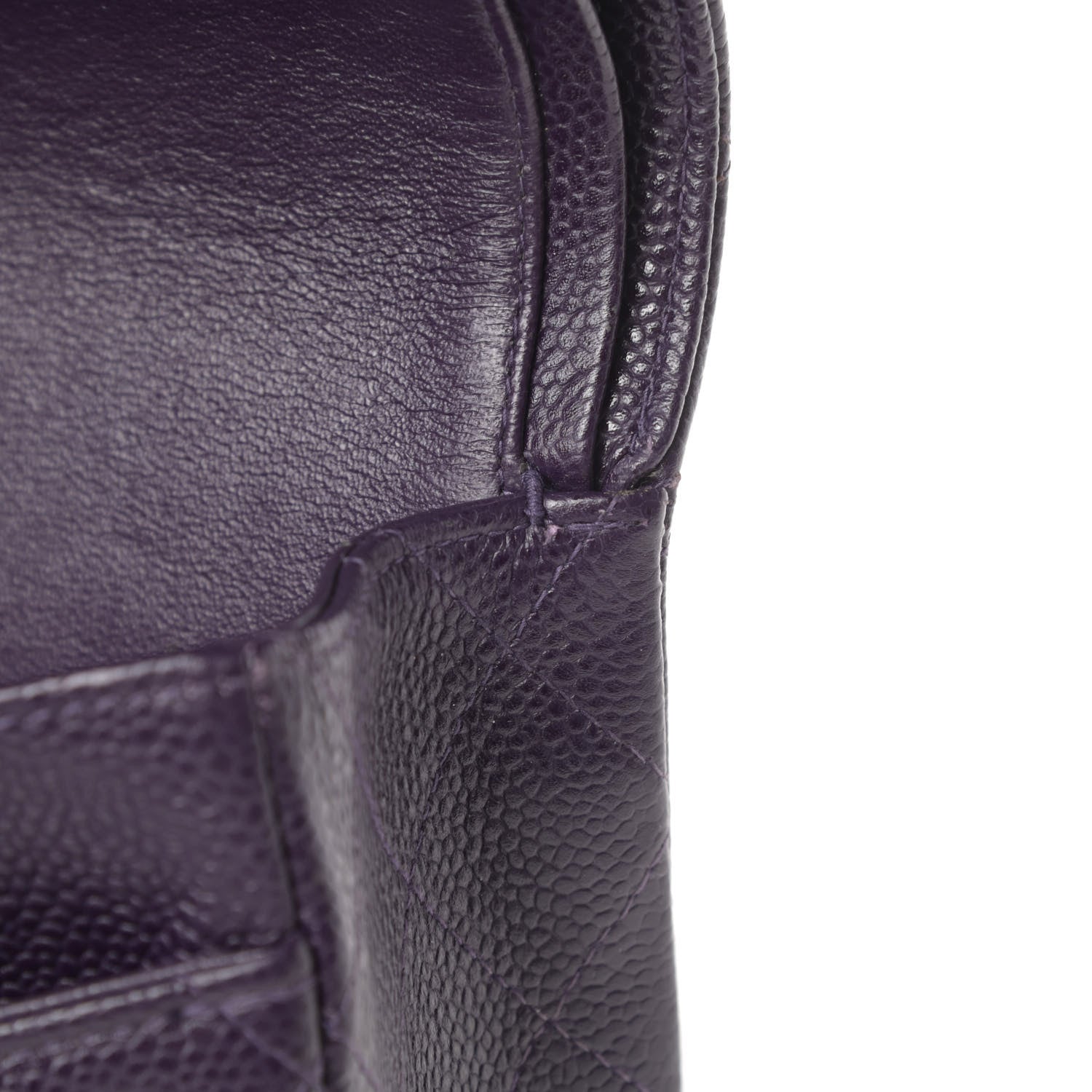 Chanel Caviar Quilted Medium Double Flap Dark Purple 12 of 16