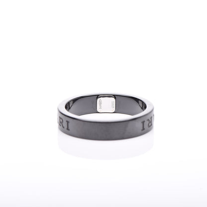 Bulgari 18K White Gold Ceramic Diamond B.Zero1 Essential Band Ring 65/11 Black 5 of 6