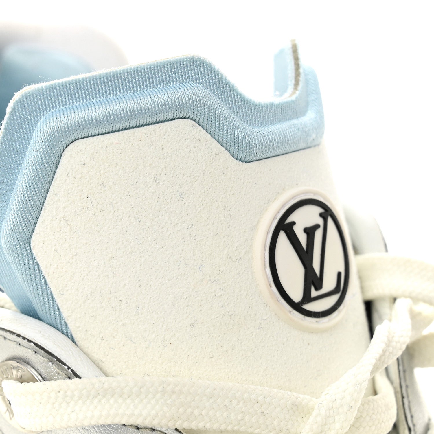 Louis Vuitton Patent Calfskin Technical Mesh Monogram Run 55 Sneakers 37 Bleu Clair 11 of 13
