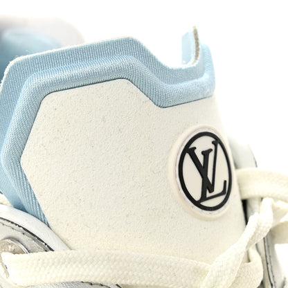 Louis Vuitton Patent Calfskin Technical Mesh Monogram Run 55 Sneakers 37 Bleu Clair 11 of 13