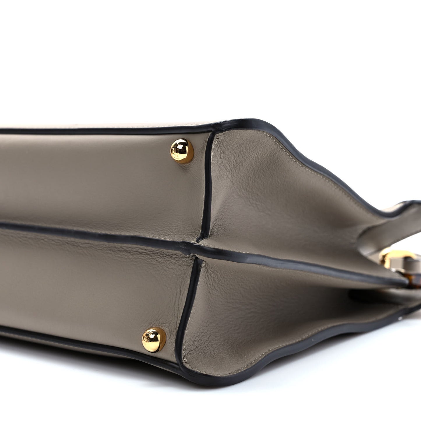 Vitello Seta Shiny Nappa Plexiglass Medium Peekaboo I SEE U Satchel Tortora