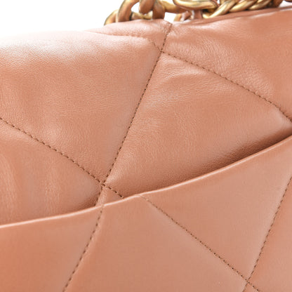 Chanel Lambskin Quilted Large Chanel 19 Flap Brown 10 of 10