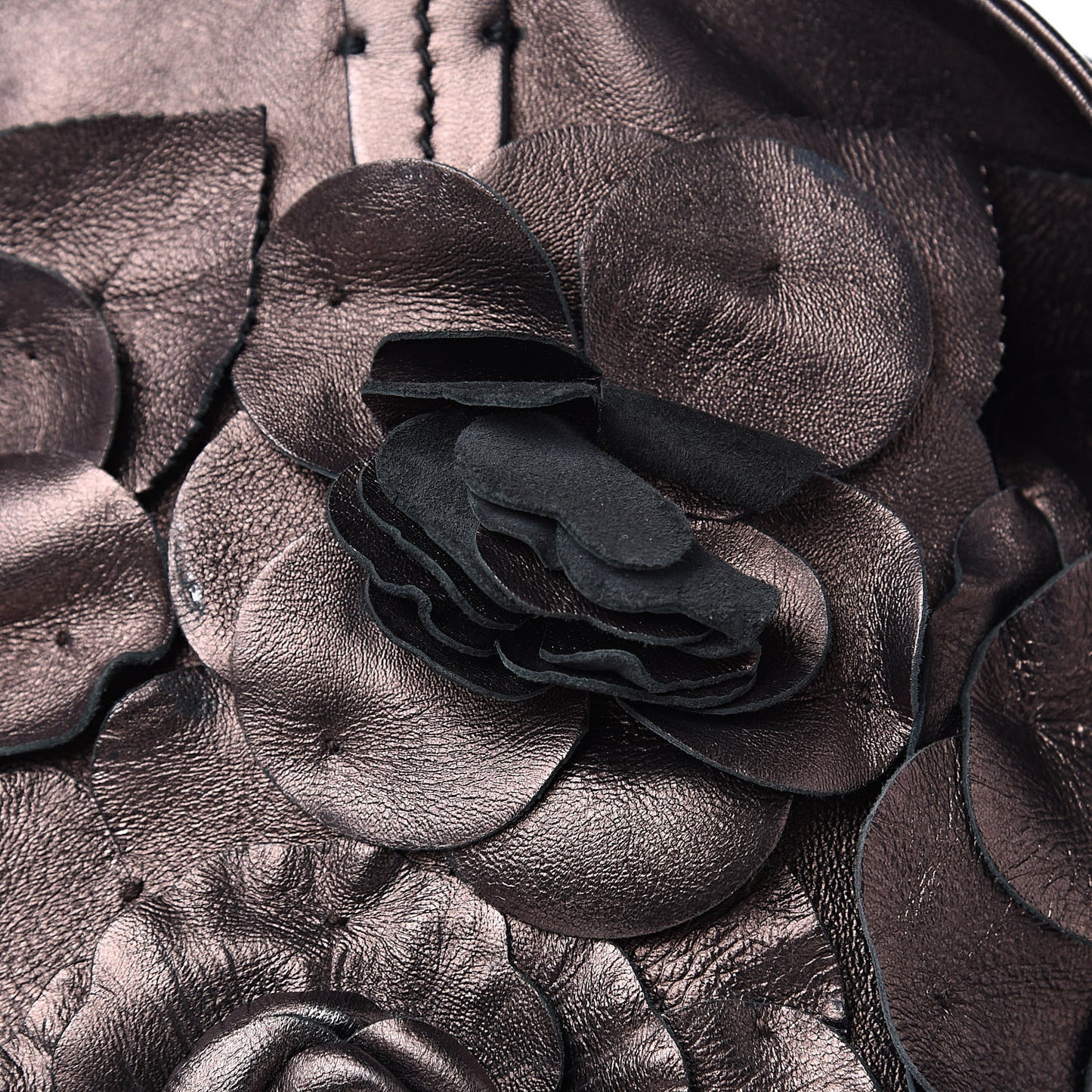 Metallic Nappa Floral Tote