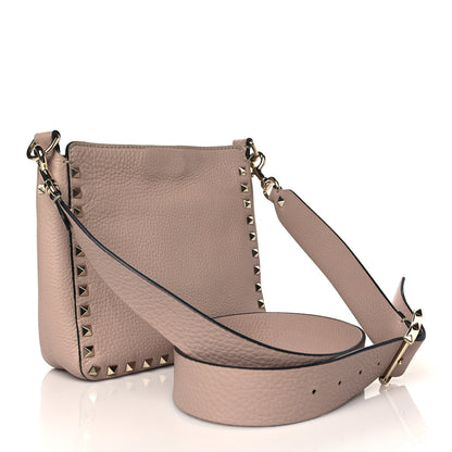 Valentino Garavani Pebbled Calfskin Mini Rockstud Flip-Lock Messenger Bag Poudre 3 of 9