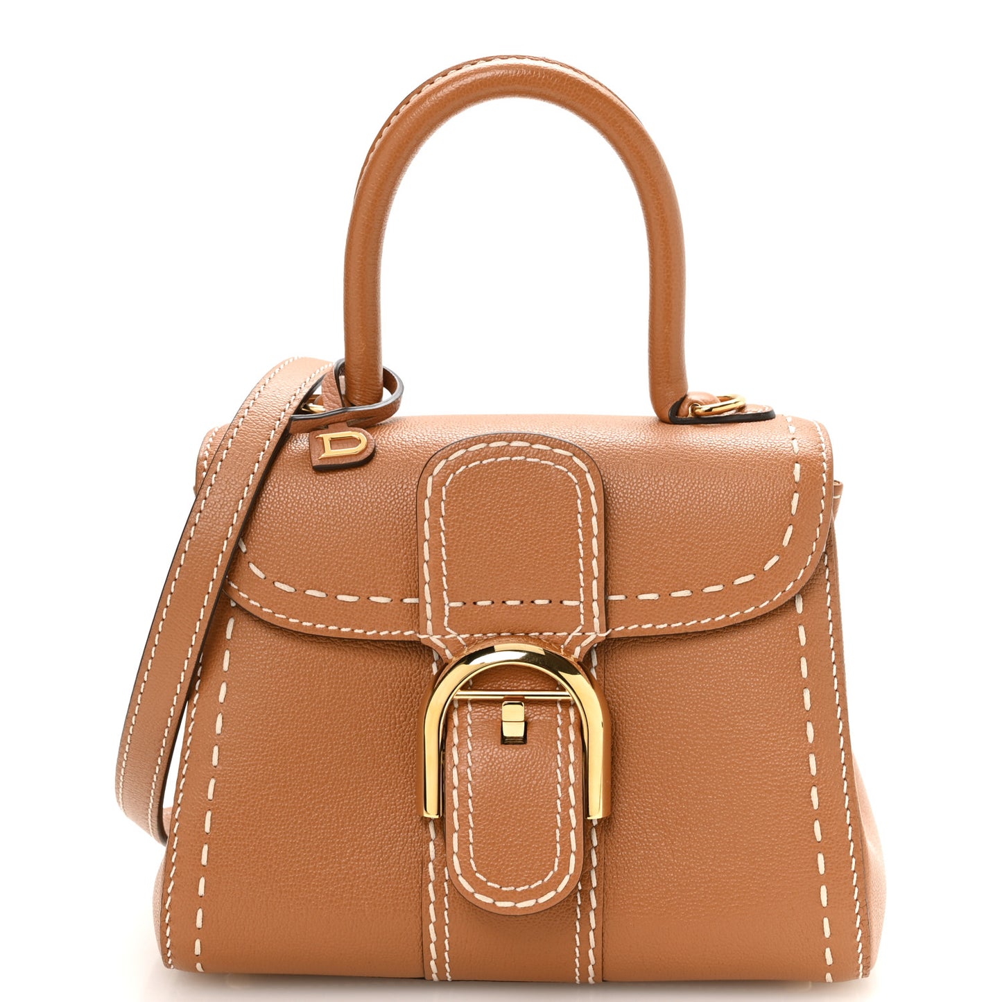 Grained Rodeo Calfskin Surpique Mini Brillant Satchel Vegetal Ivory