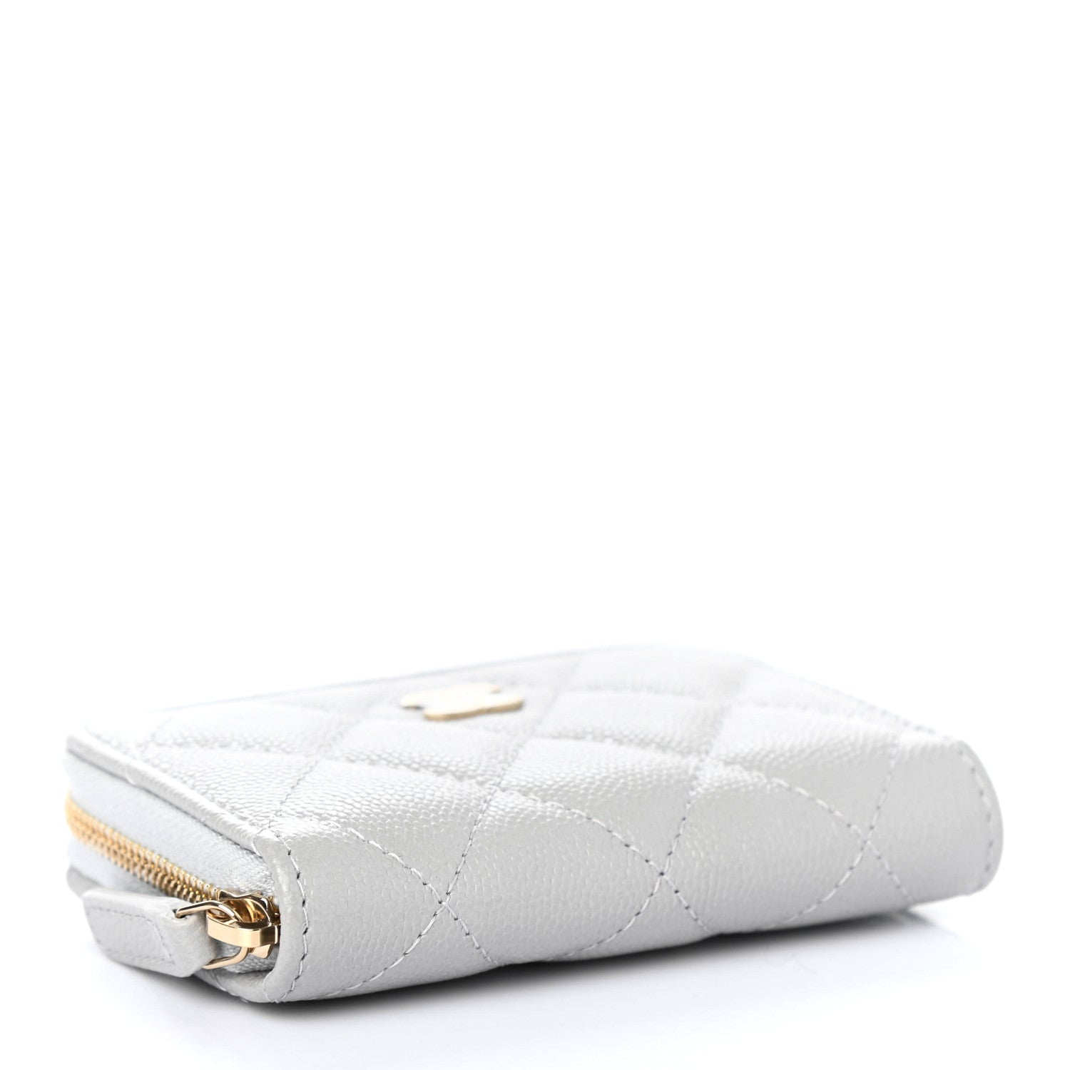 Chanel Caviar Quilted Zip Coin Purse Grey 3 of 5