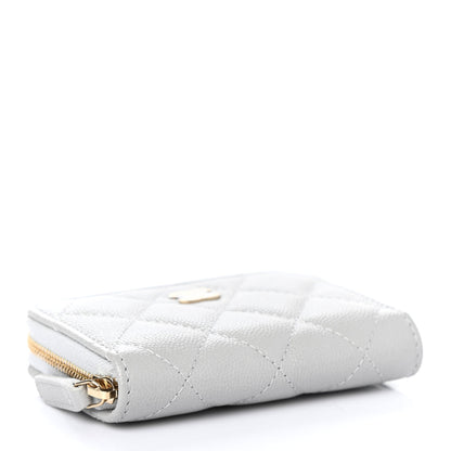 Chanel Caviar Quilted Zip Coin Purse Grey 3 of 5
