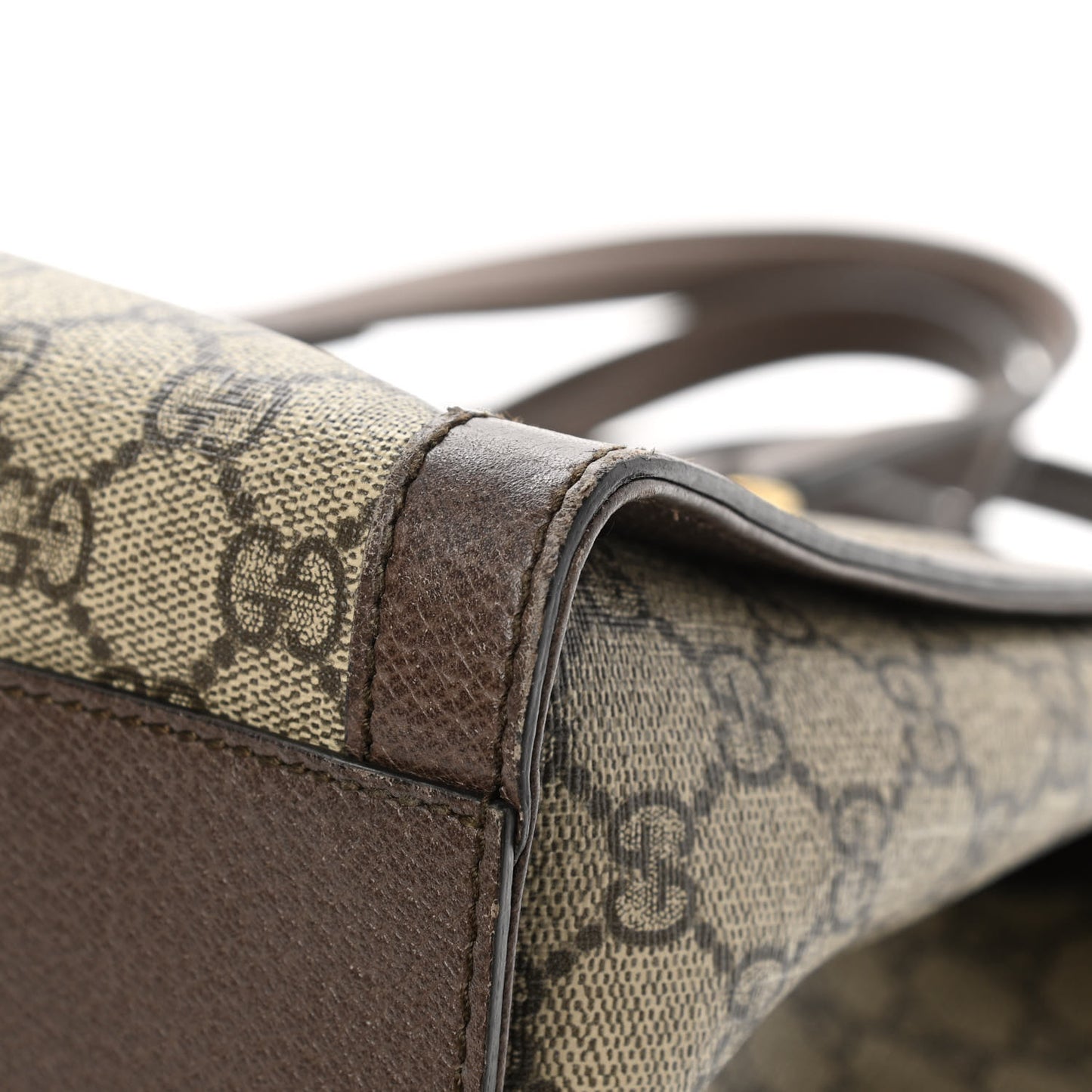 GG Supreme Monogram Web Medium Ophidia Tote Bag Brown