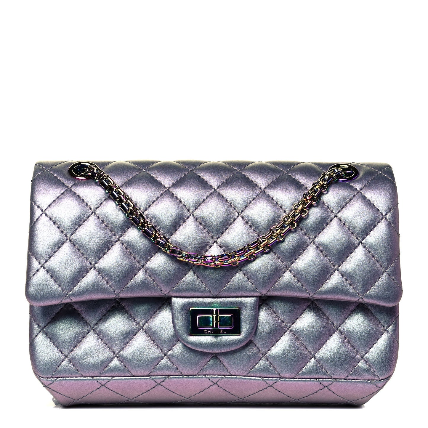 Iridescent Lambskin Quilted 2.55 Reissue 225 Flap Light Purple