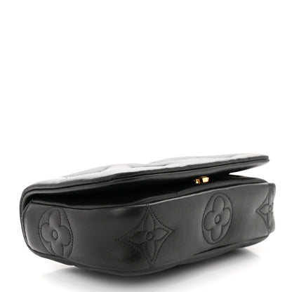 Louis Vuitton Calfskin Bubblegram Wallet On Strap Black 4 of 9