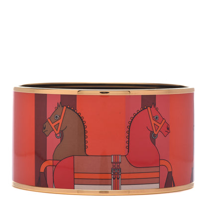 Hermes Enamel Printed Nouveau Rocabar Extra Wide Bracelet 70 1 of 6