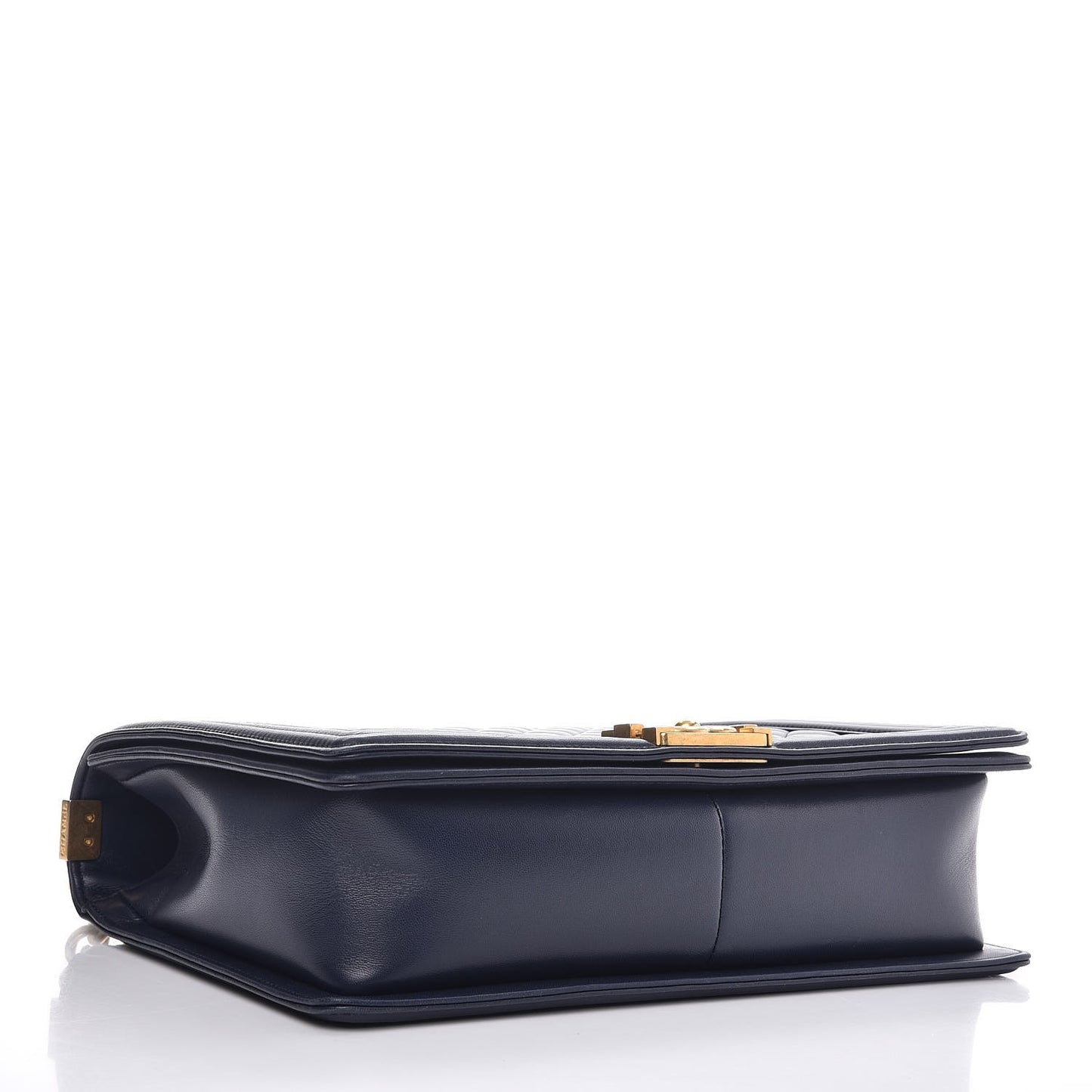 Lambskin Quilted Large Boy Flap Dark Navy