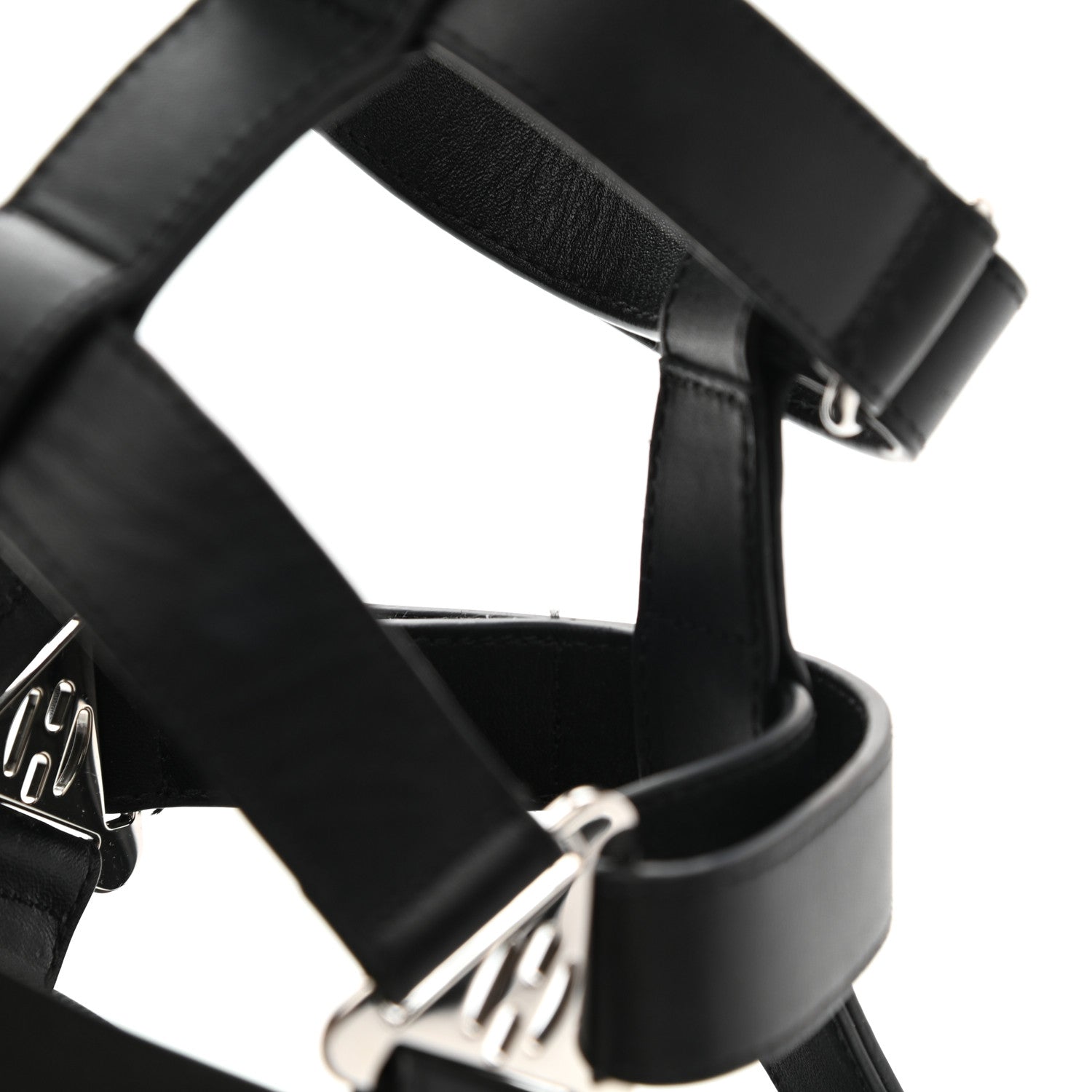 Hermes Calfskin Womens Enid Sandals 37 Black 9 of 10