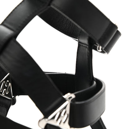 Hermes Calfskin Womens Enid Sandals 37 Black 9 of 10