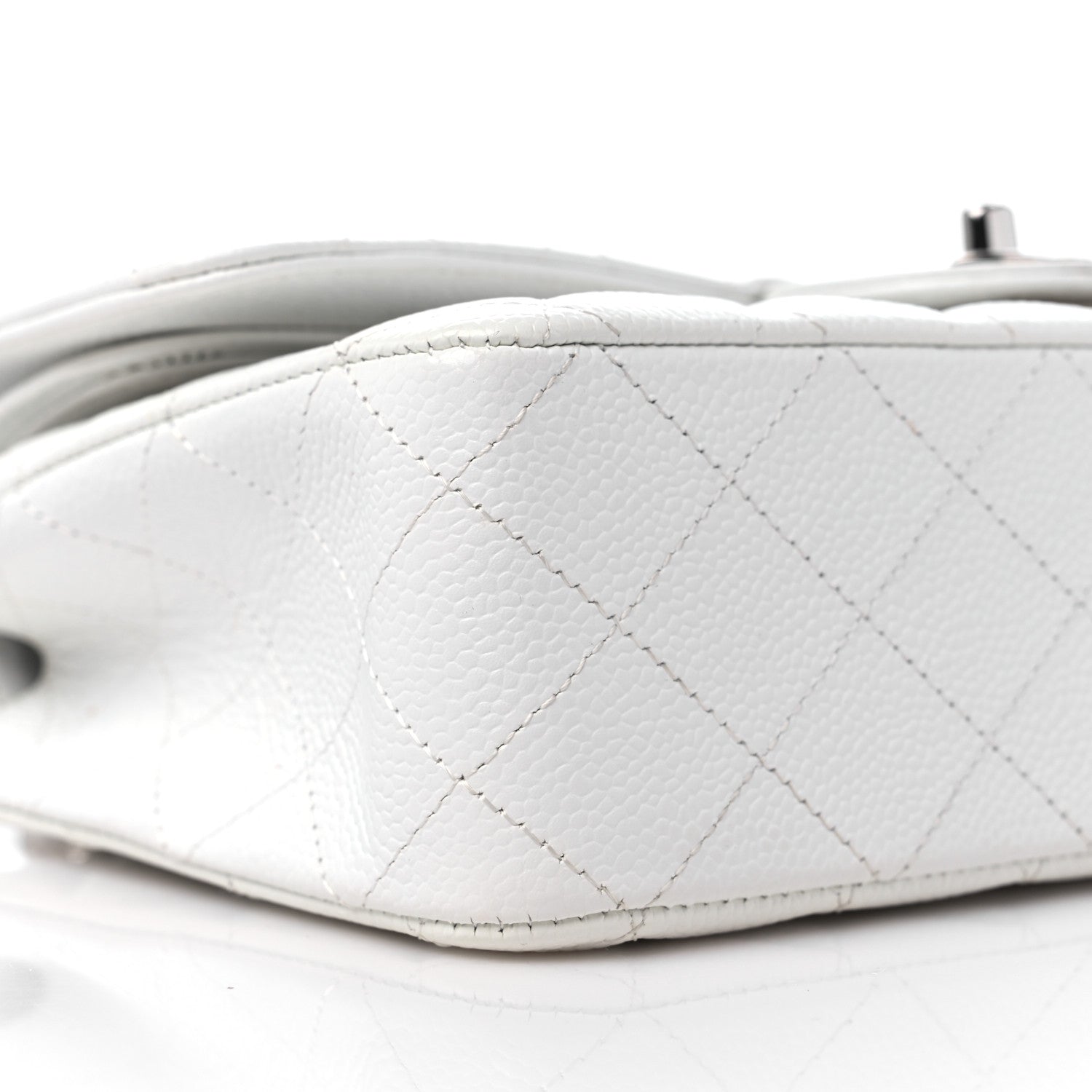 Chanel Caviar Quilted Medium Double Flap White 8 of 11