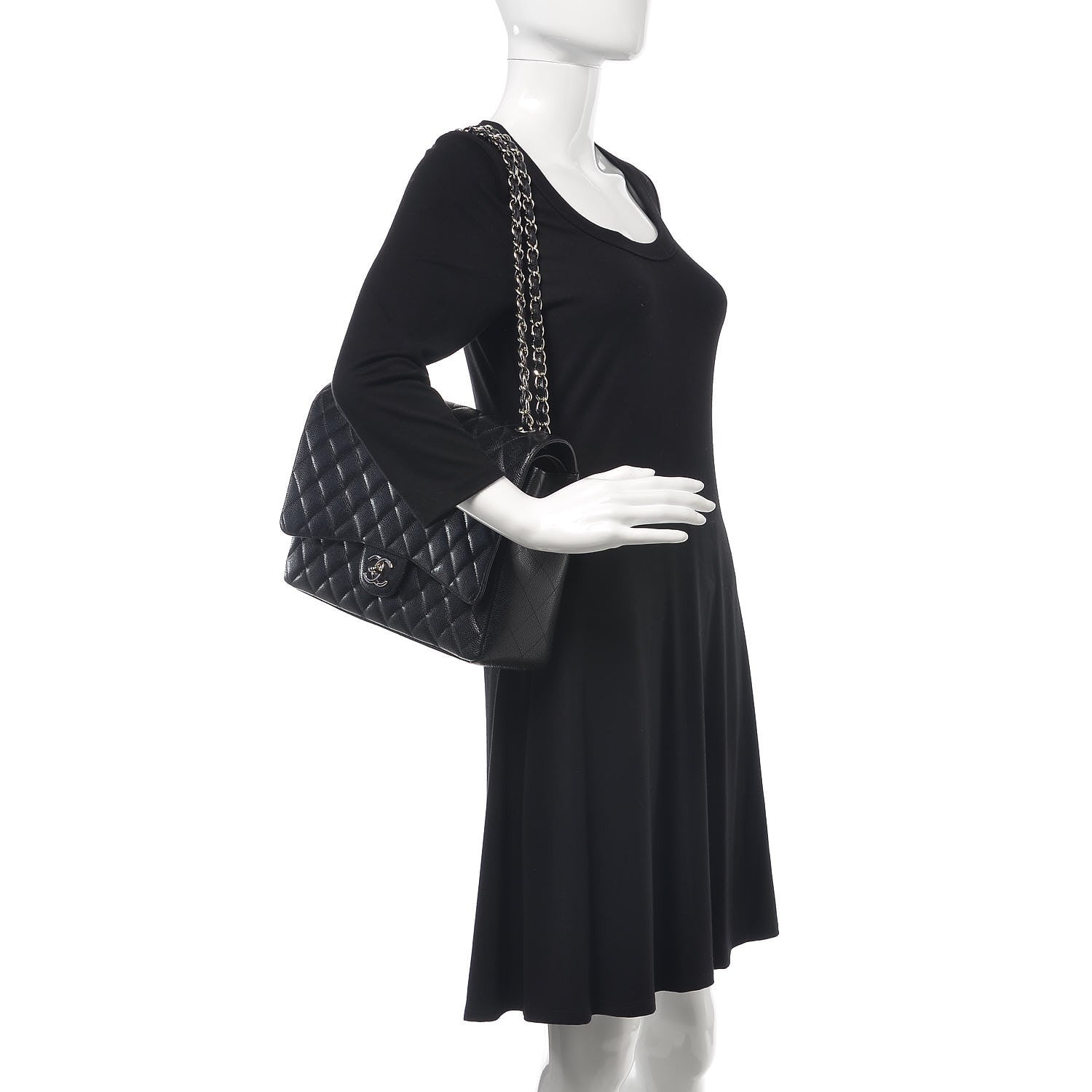 Chanel Caviar Quilted Maxi Double Flap Black 2 of 10
