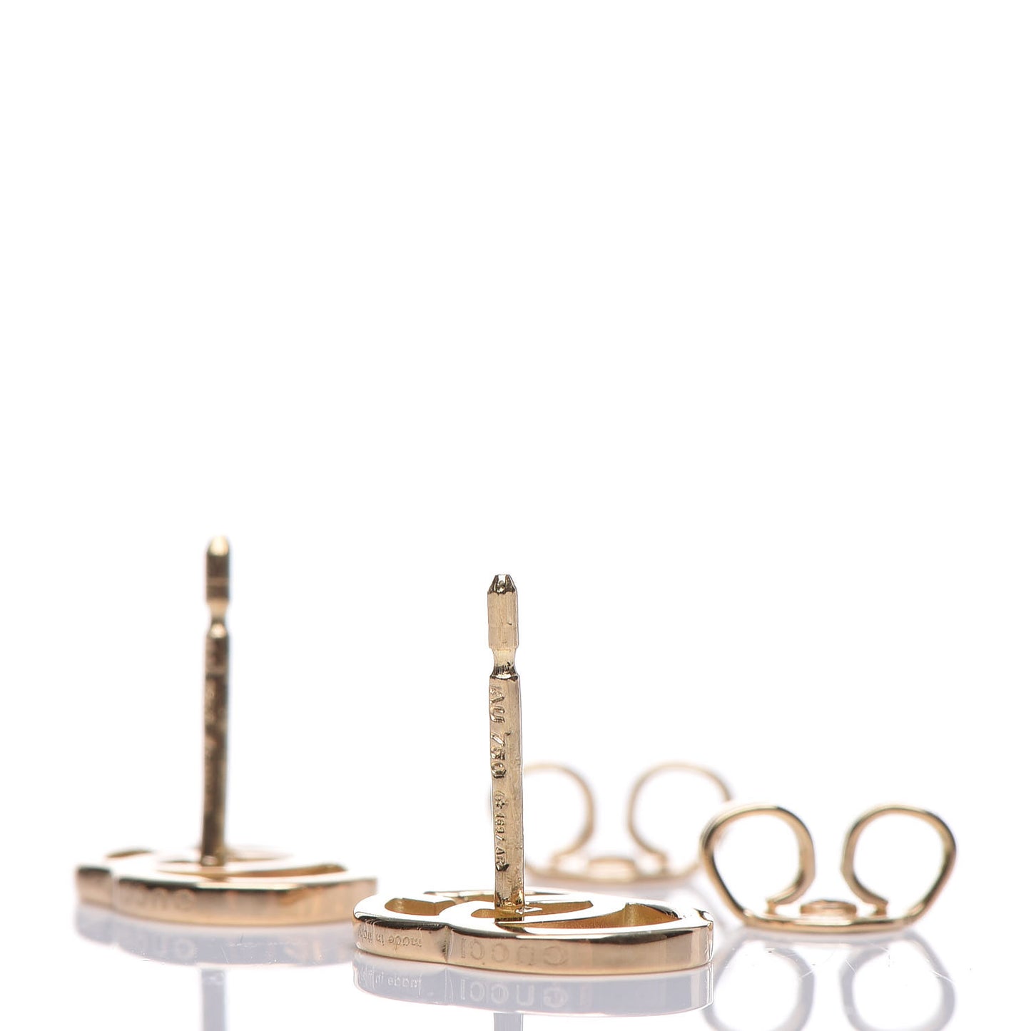 18K Yellow Gold GG Tissue Stud Earrings