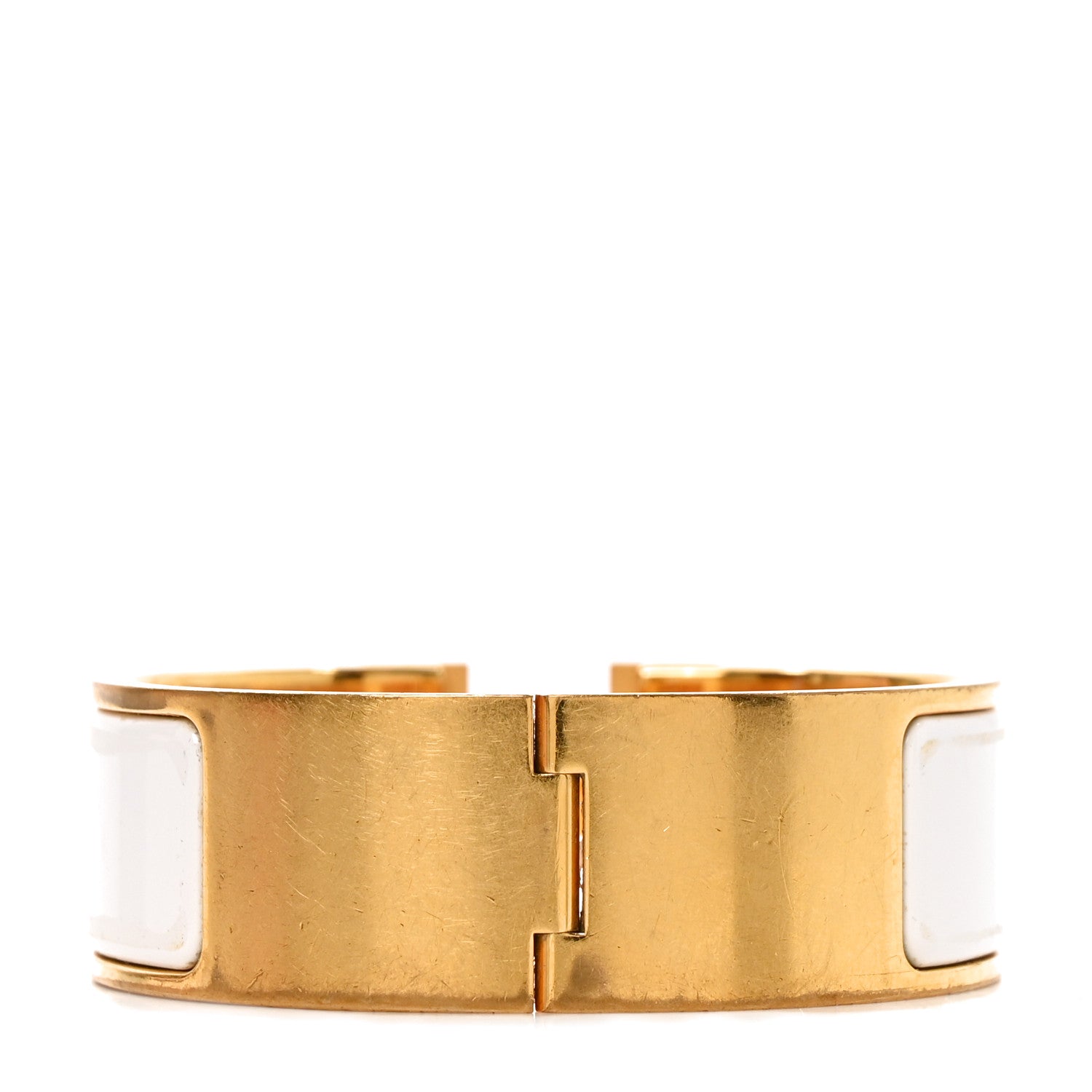 Hermes Enamel Wide Clic Clac H Bracelet GM White 3 of 5