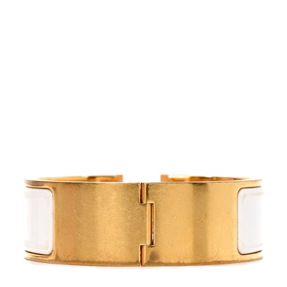 Hermes Enamel Wide Clic Clac H Bracelet GM White 3 of 5