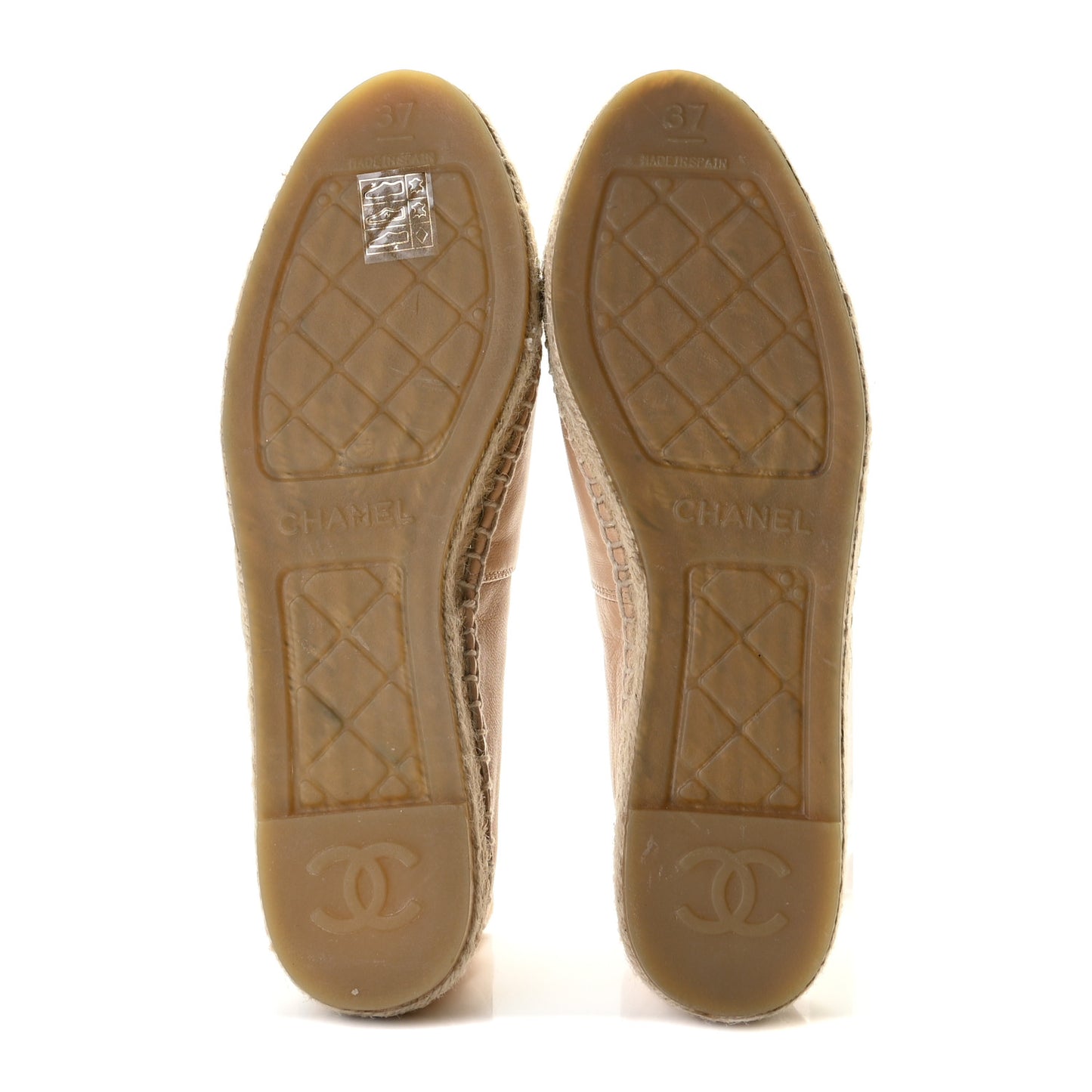 Lambskin CC Espadrilles 37 Beige Black