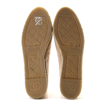 Chanel Lambskin CC Espadrilles 37 Beige Black 6 of 10