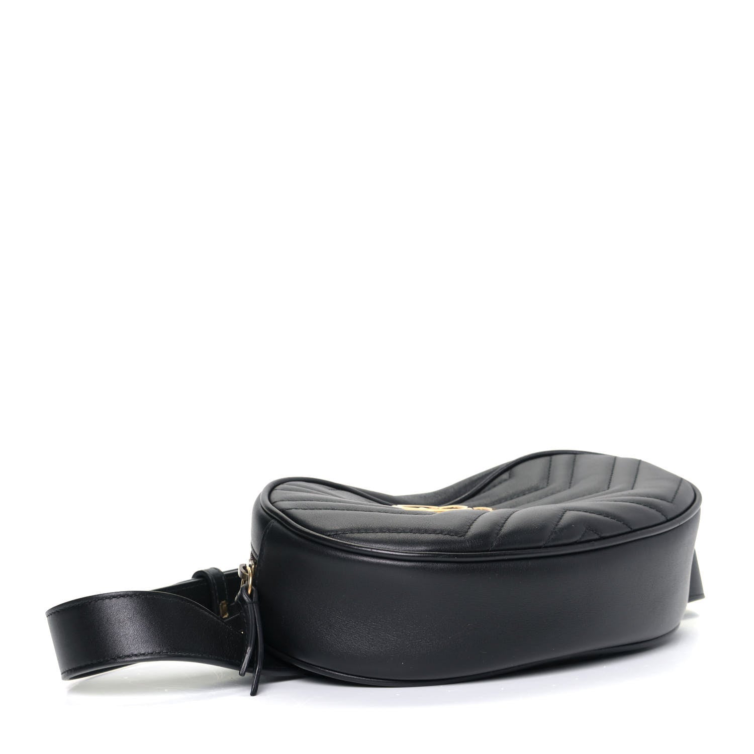 Gucci Calfskin Matelasse GG Marmont Belt Bag 75 30 Black 3 of 5