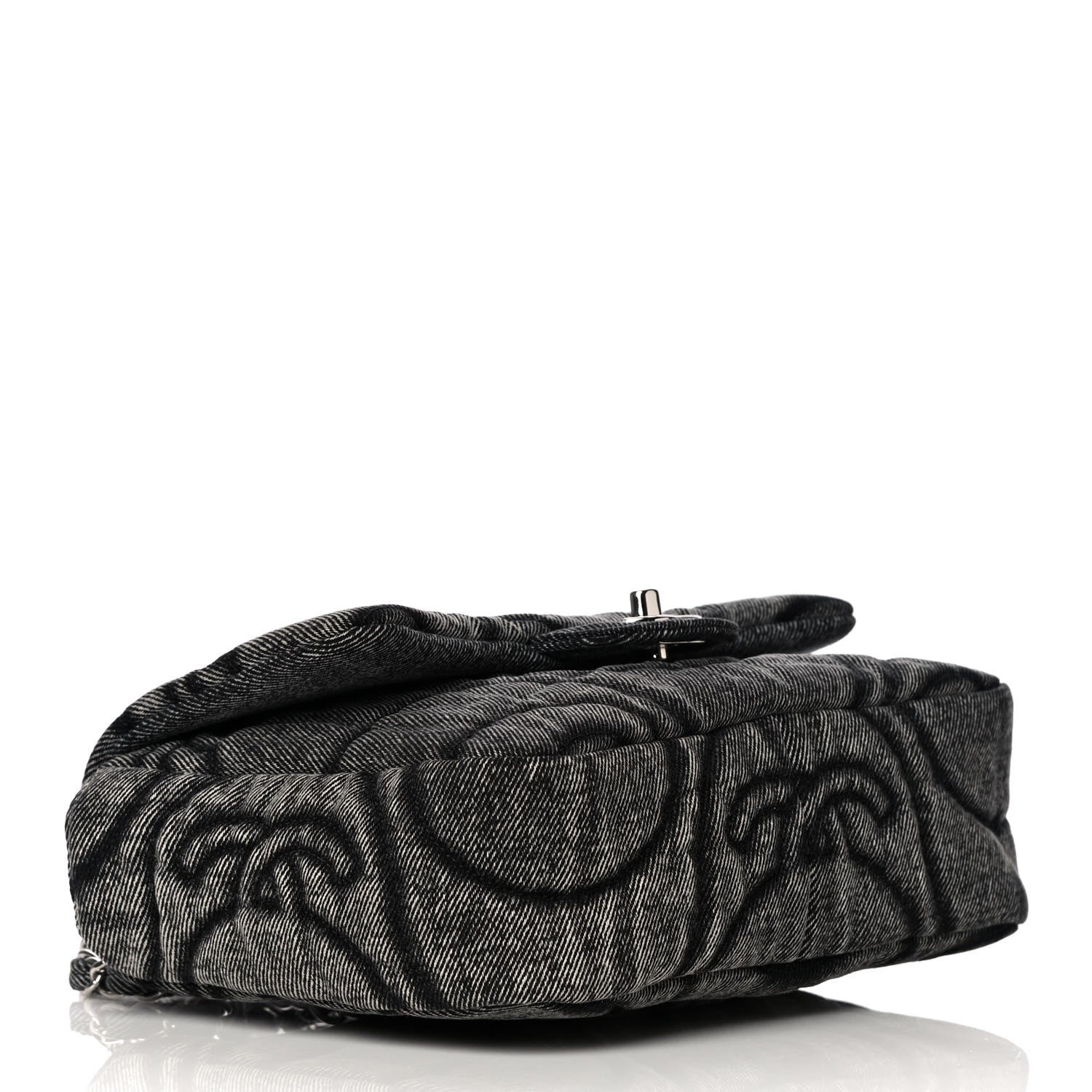 Chanel Denim Embossed CC Logo Print Mini Single Flap Black 3 of 13