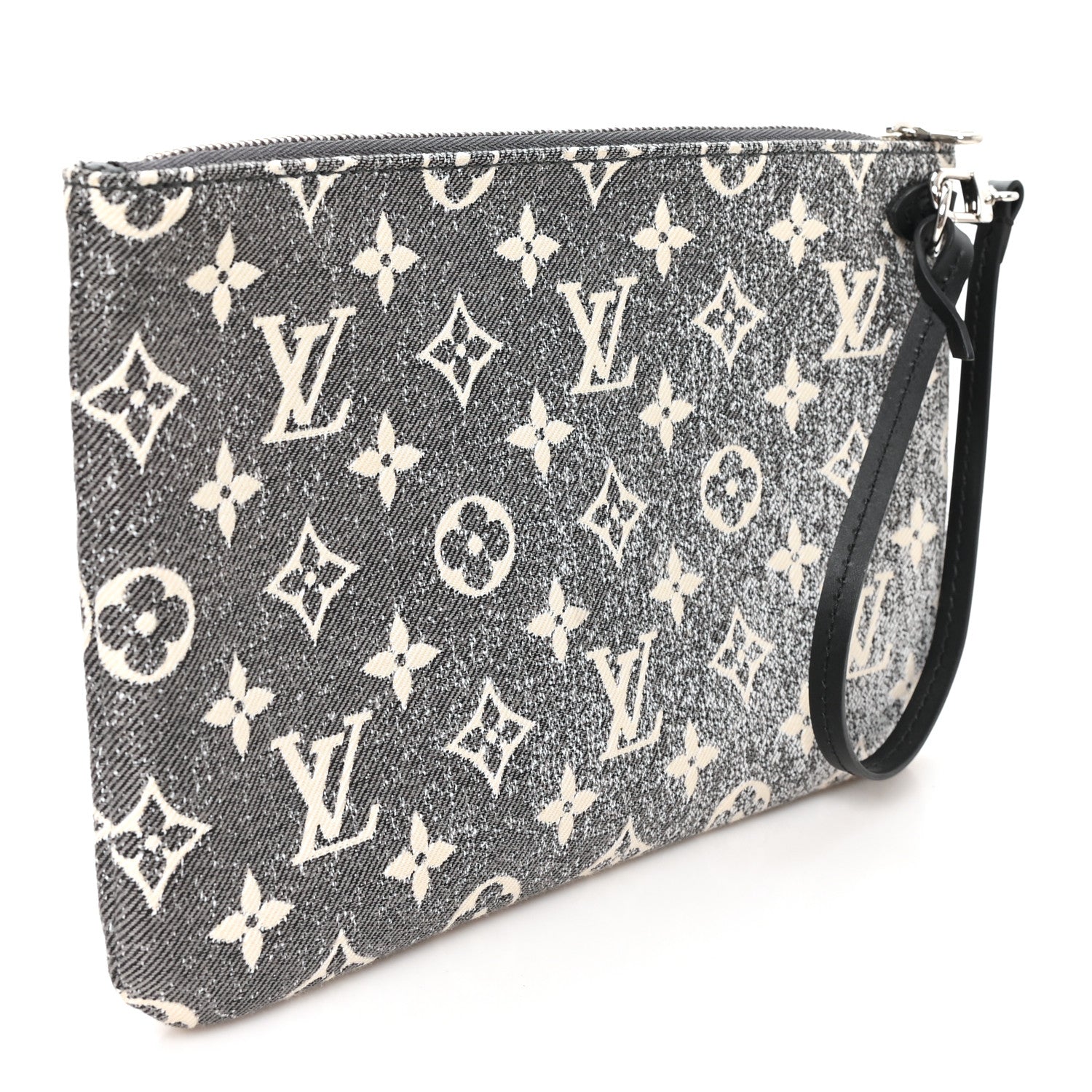 Louis Vuitton Denim Monogram Jacquard Neverfull MM GM Pochette Gray 3 of 6