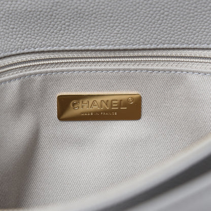 Chanel Grained Calfskin Stitched Flap Grey 9 of 10