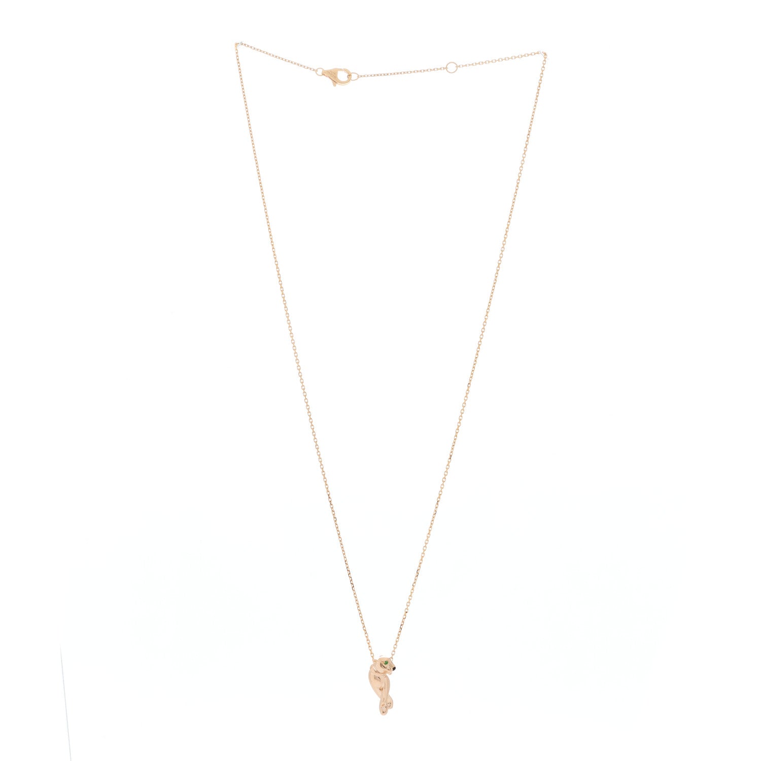 Cartier 18K Pink Gold Tsavorite Black Lacquer Panthère De Cartier Pendant Necklace 3 of 6