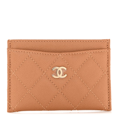 Chanel Caviar Quilted Card Holder Dark Beige 1 of 9
