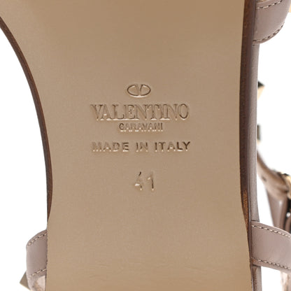 Valentino Garavani Calfskin Rockstud Gladiator Flat Sandals 41 Poudre 6 of 7