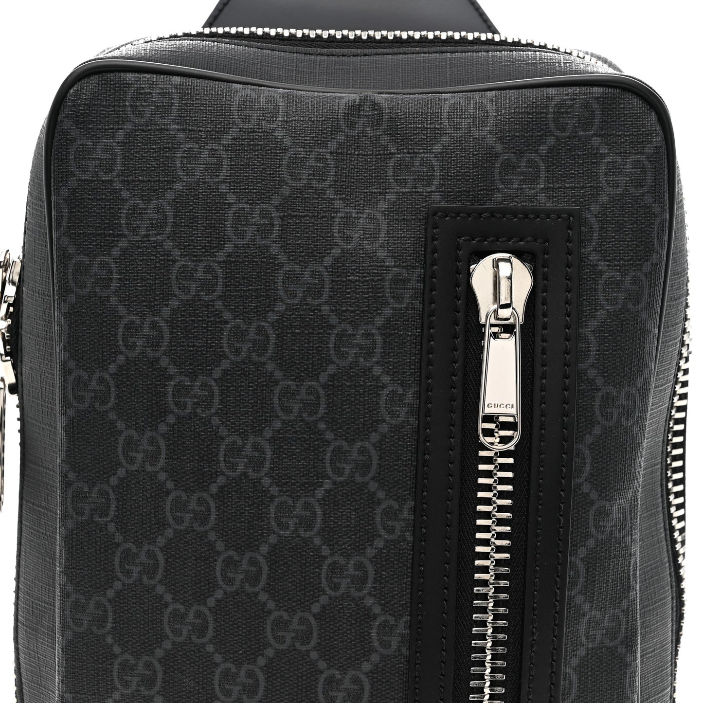 GG Supreme Monogram Web Belt Bag Black Grey