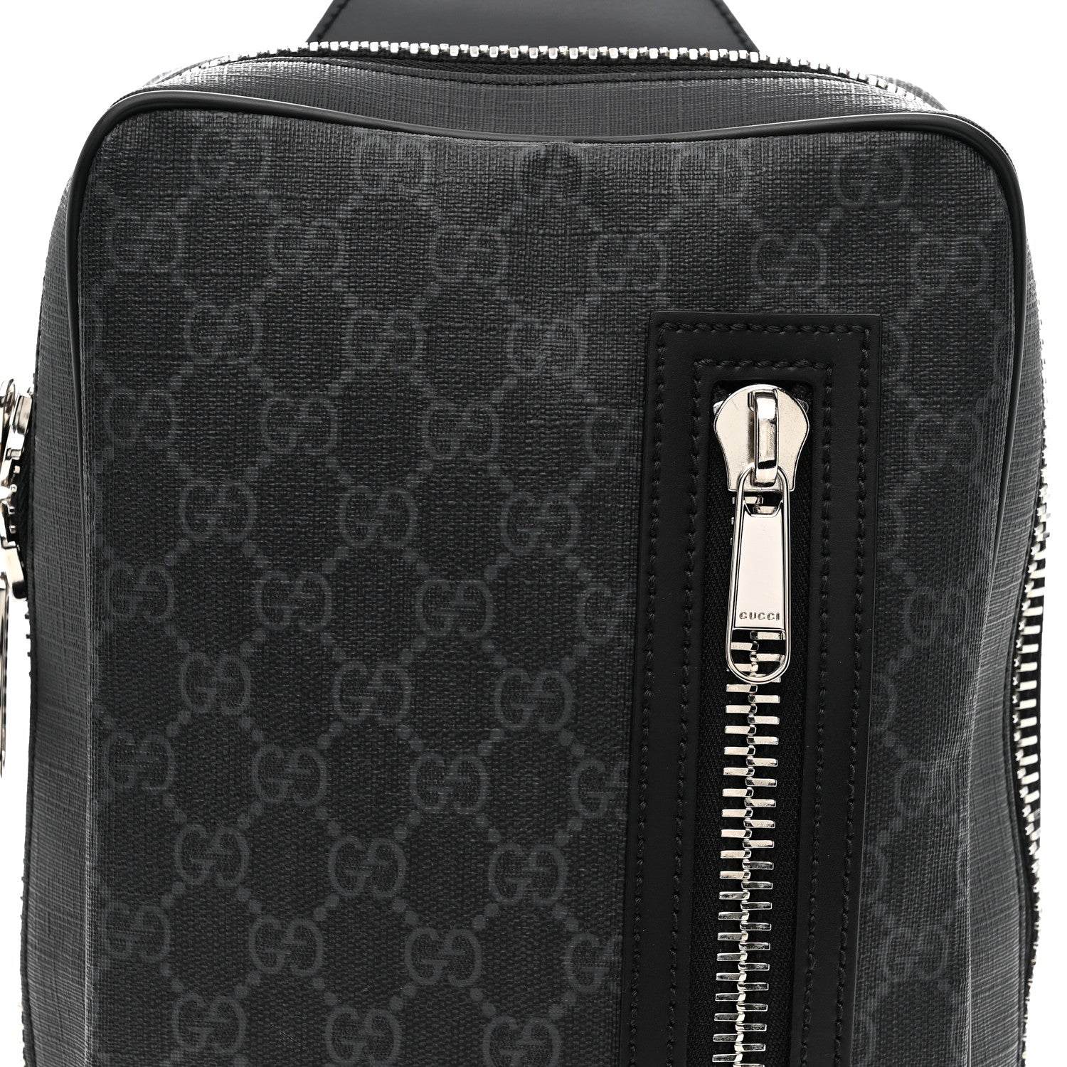 Gucci GG Supreme Monogram Web Belt Bag Black Grey 8 of 10