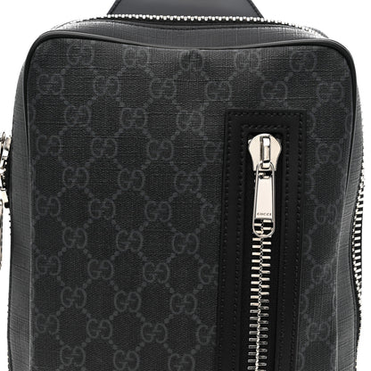 Gucci GG Supreme Monogram Web Belt Bag Black Grey 8 of 10