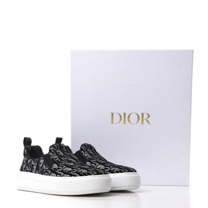 Christian Dior Velvet Oblique Solar Womens Slip On Sneakers 35 Deep Blue 9 of 9