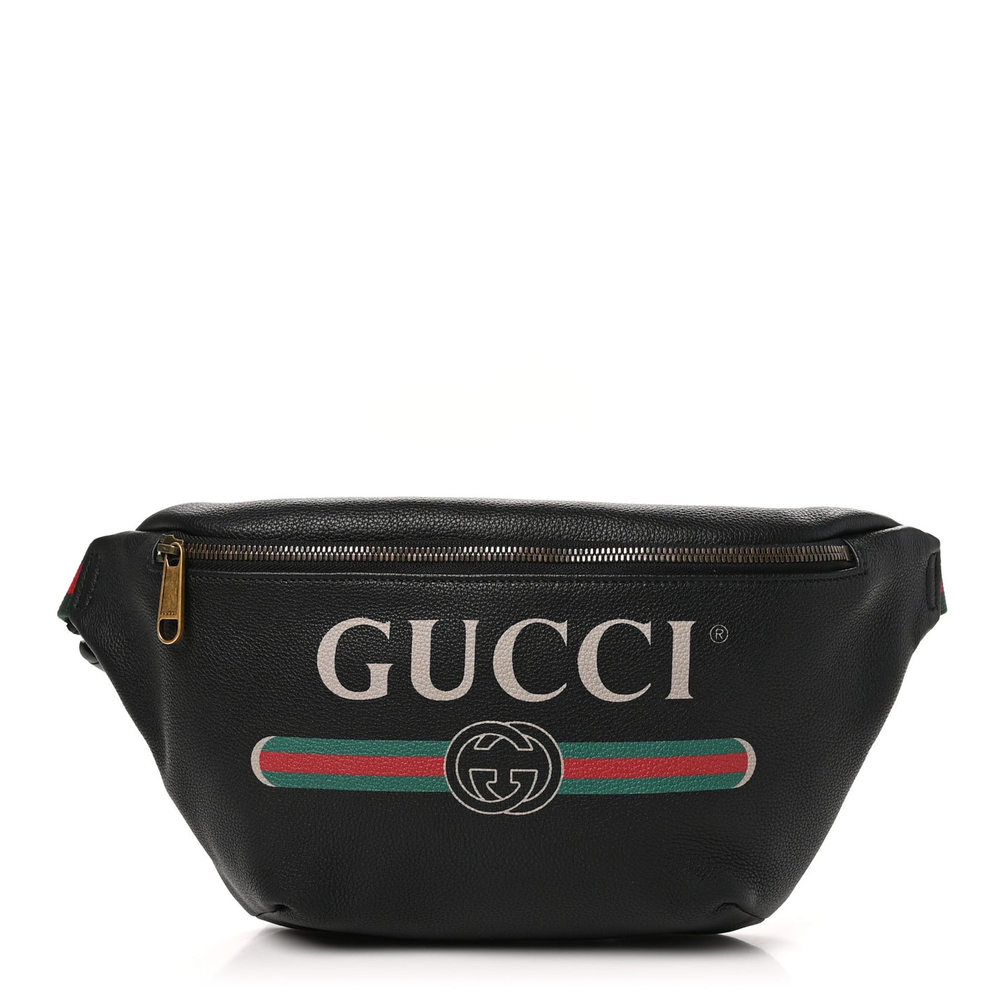 Grained Calfskin Logo Belt Bag Black
