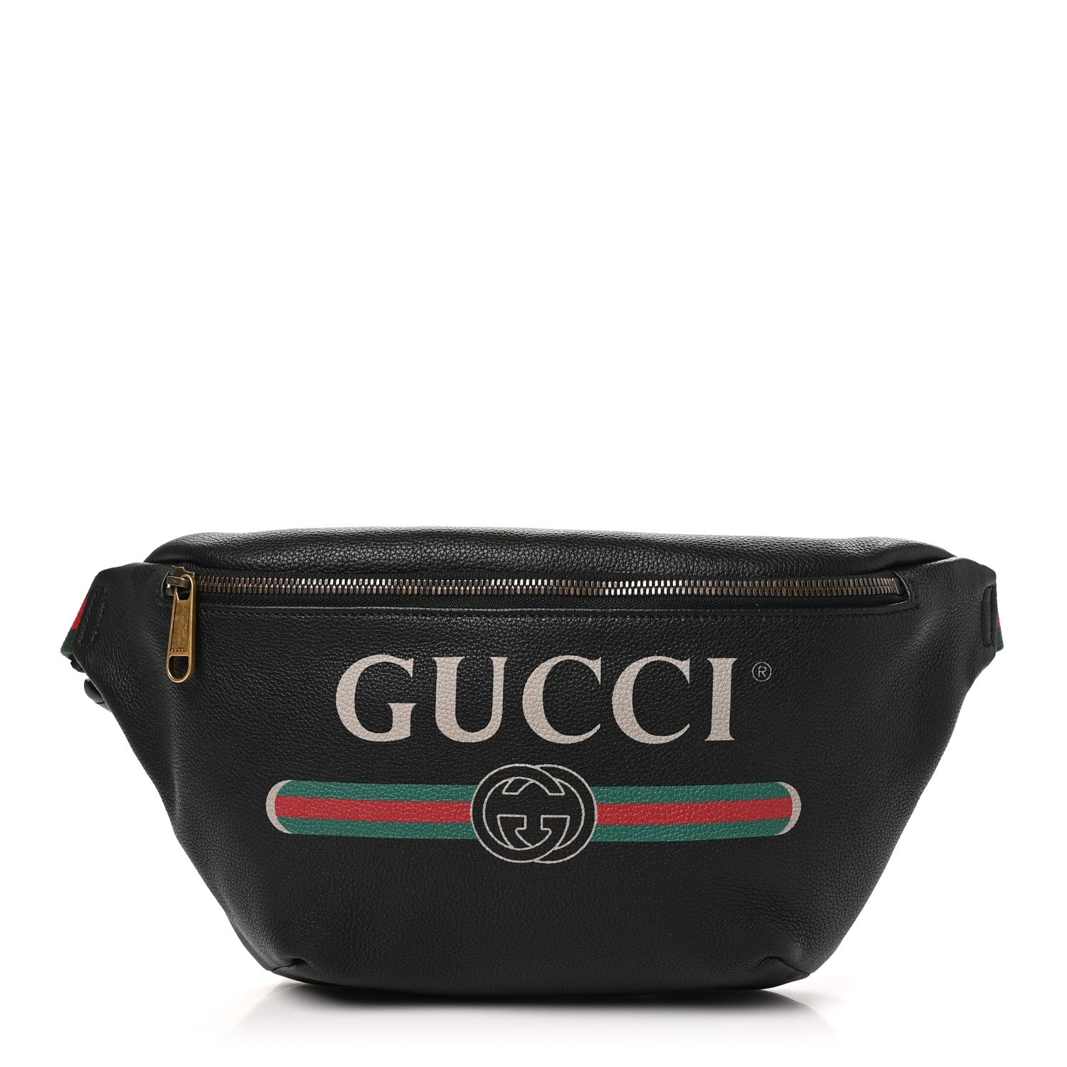 Gucci Grained Calfskin Logo Belt Bag Black 1 of 10