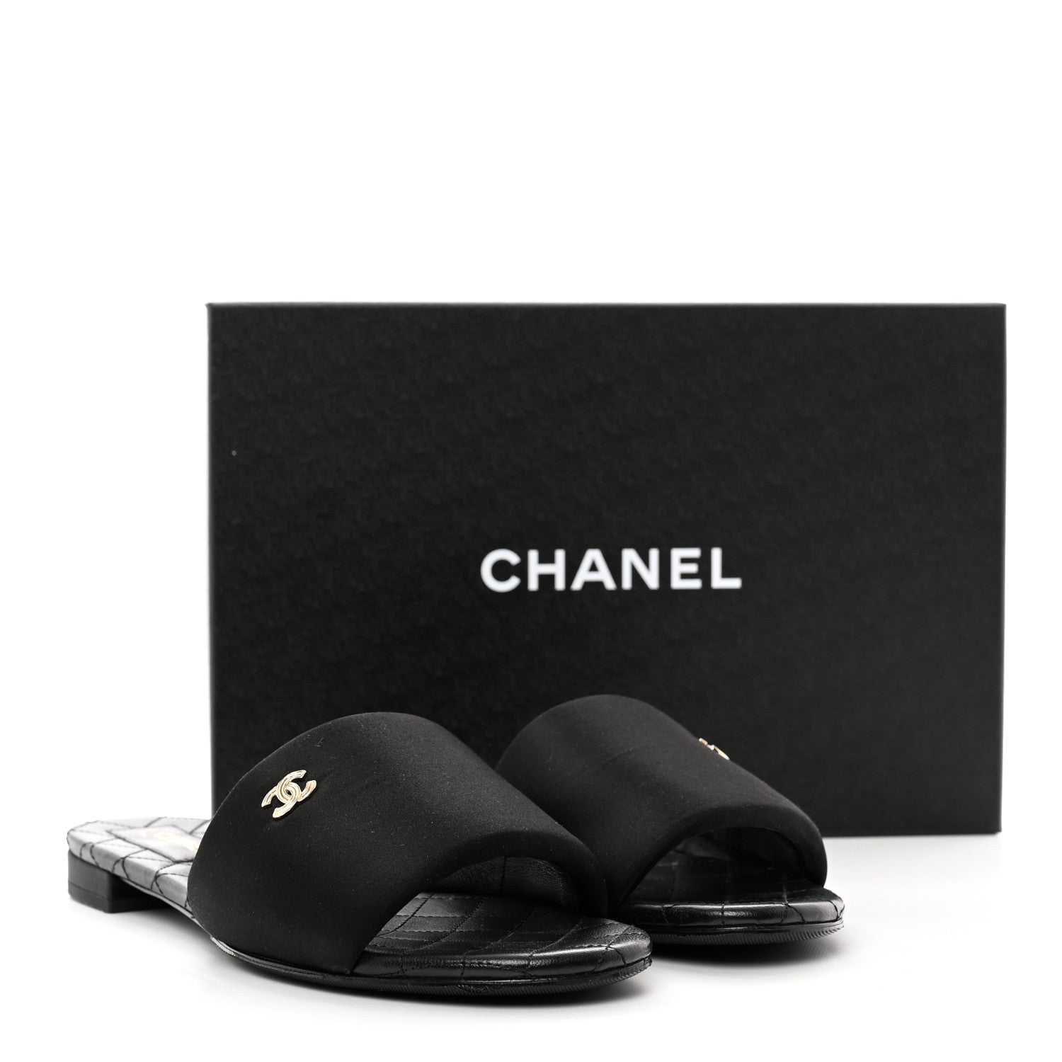 Chanel Satin Mule Sandals 41 Black 9 of 9