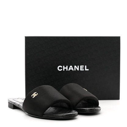 Chanel Satin Mule Sandals 41 Black 9 of 9