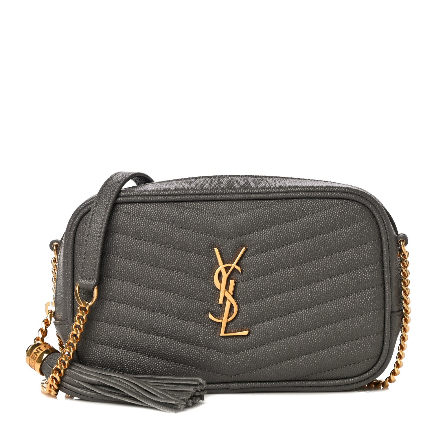 Saint Laurent Grain De Poudre Matelasse Monogram Mini Lou Camera Bag Fog 1 of 9