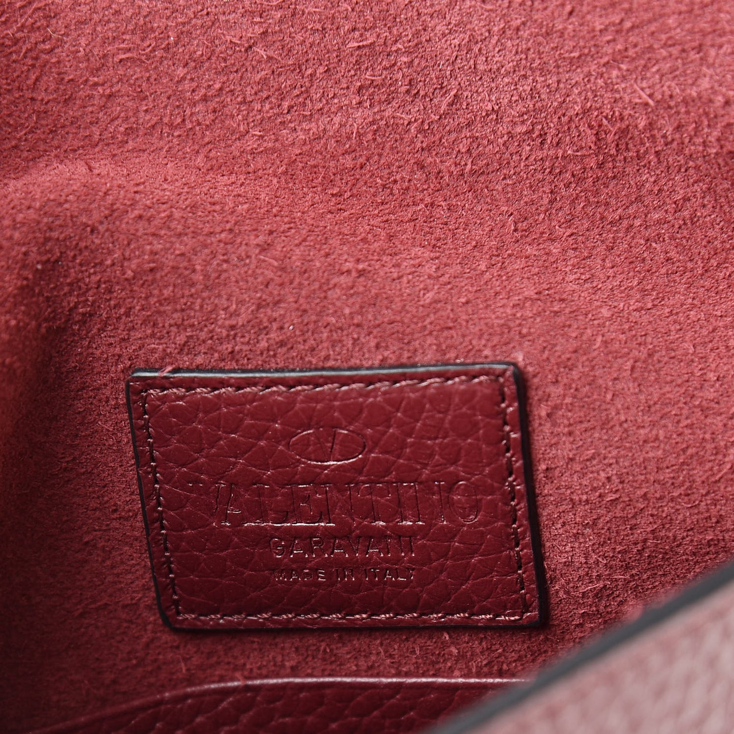 Pebbled Calfskin Medium Rockstud Envelope Flat Wristlet Pouch Rubin