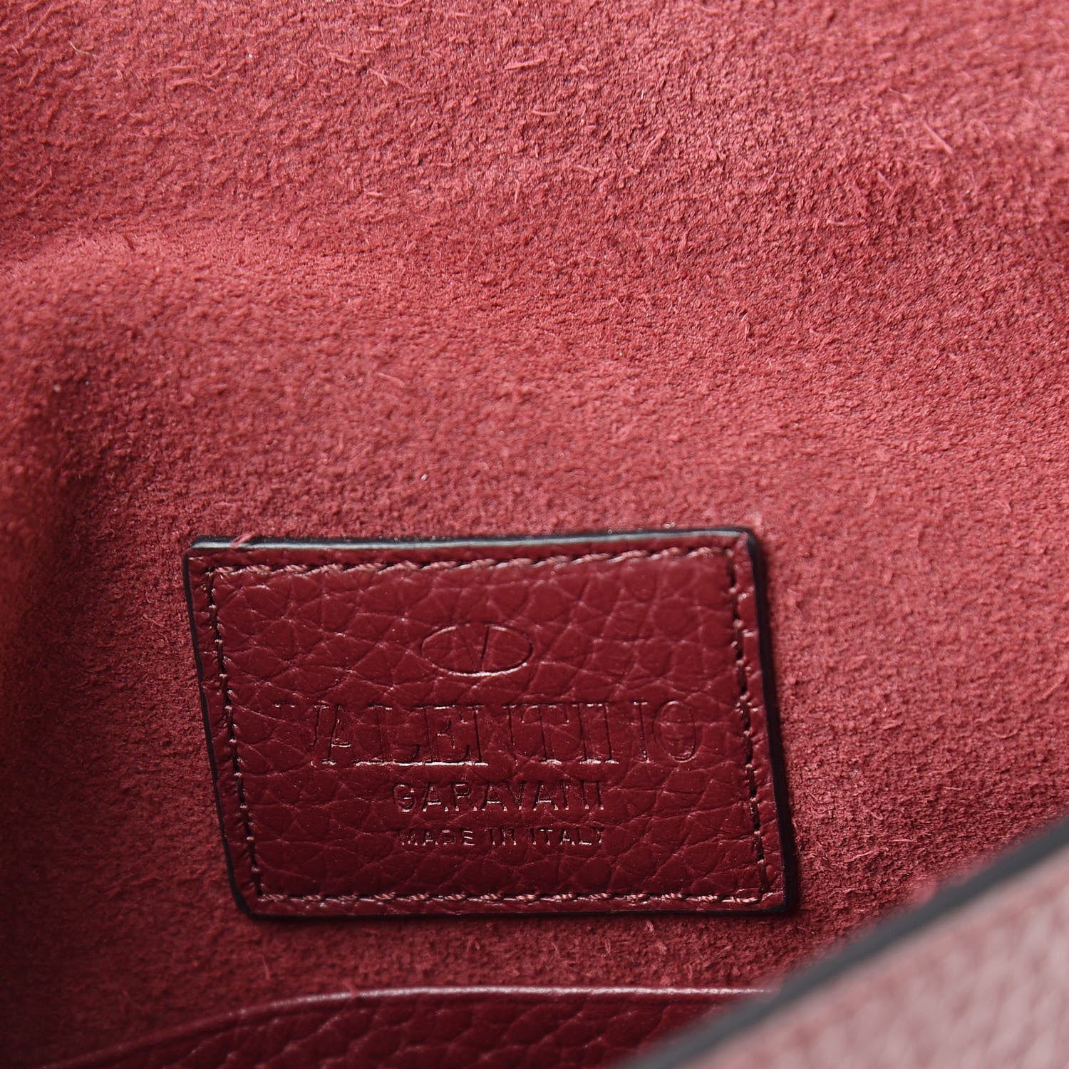 Valentino Garavani Pebbled Calfskin Medium Rockstud Envelope Flat Wristlet Pouch Rubin 6 of 9