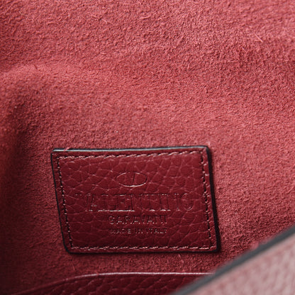 Valentino Garavani Pebbled Calfskin Medium Rockstud Envelope Flat Wristlet Pouch Rubin 6 of 9