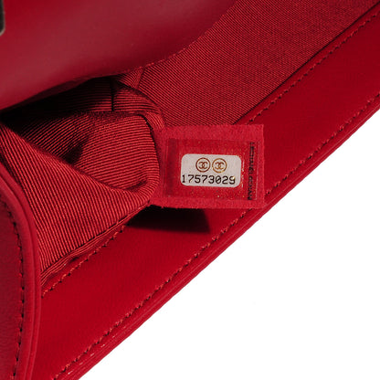 Chanel Lambskin Stitched Medium Boy Flap Red 9 of 11